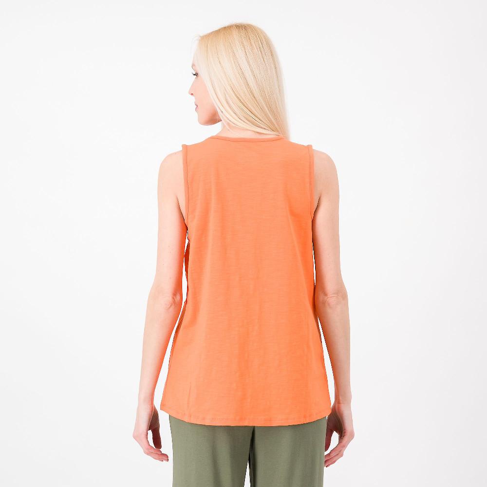 QVC Denim & Co Top Smanicato In Jersey Di Cotone