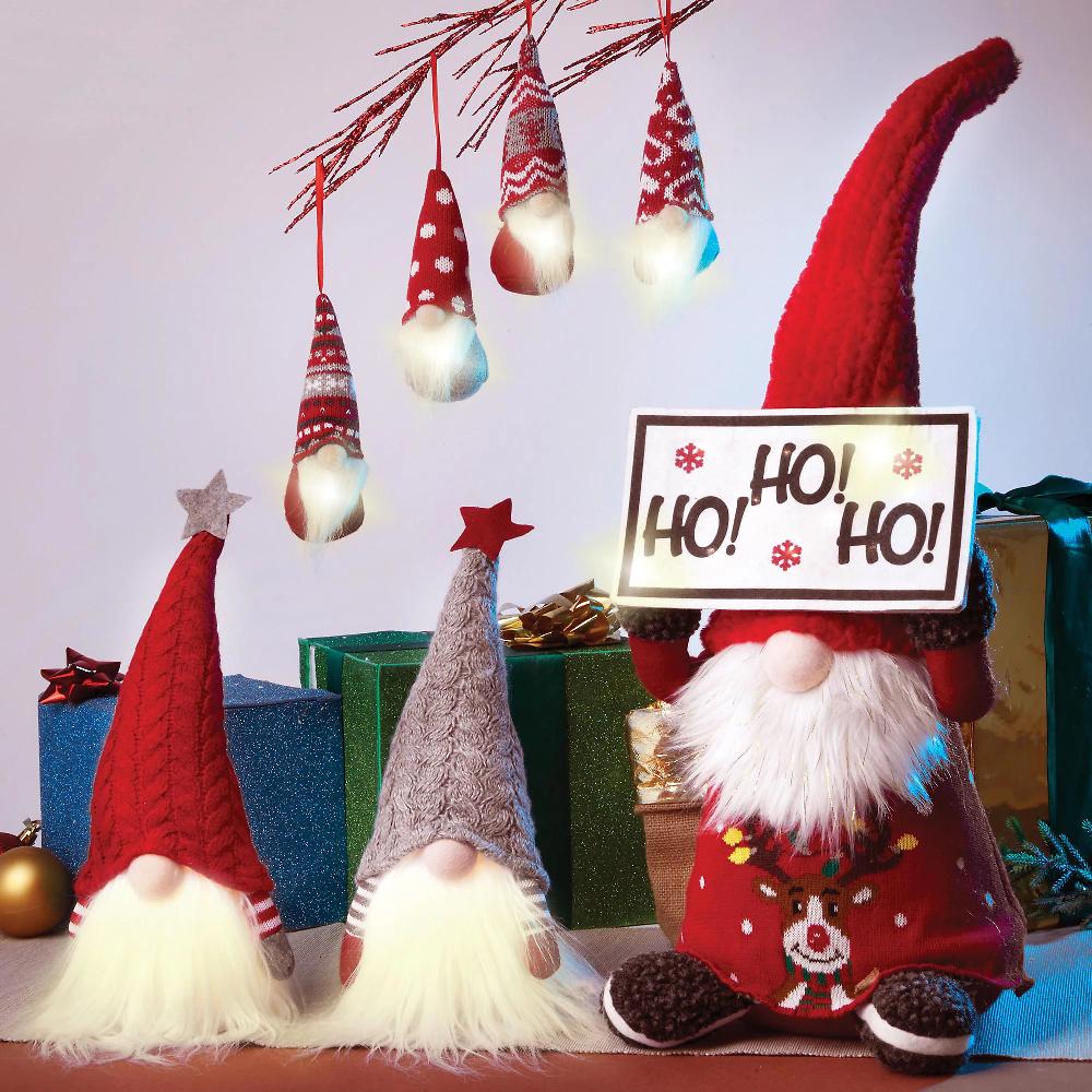 QVC Dmail Gnomo decorativo luminoso - Grigio