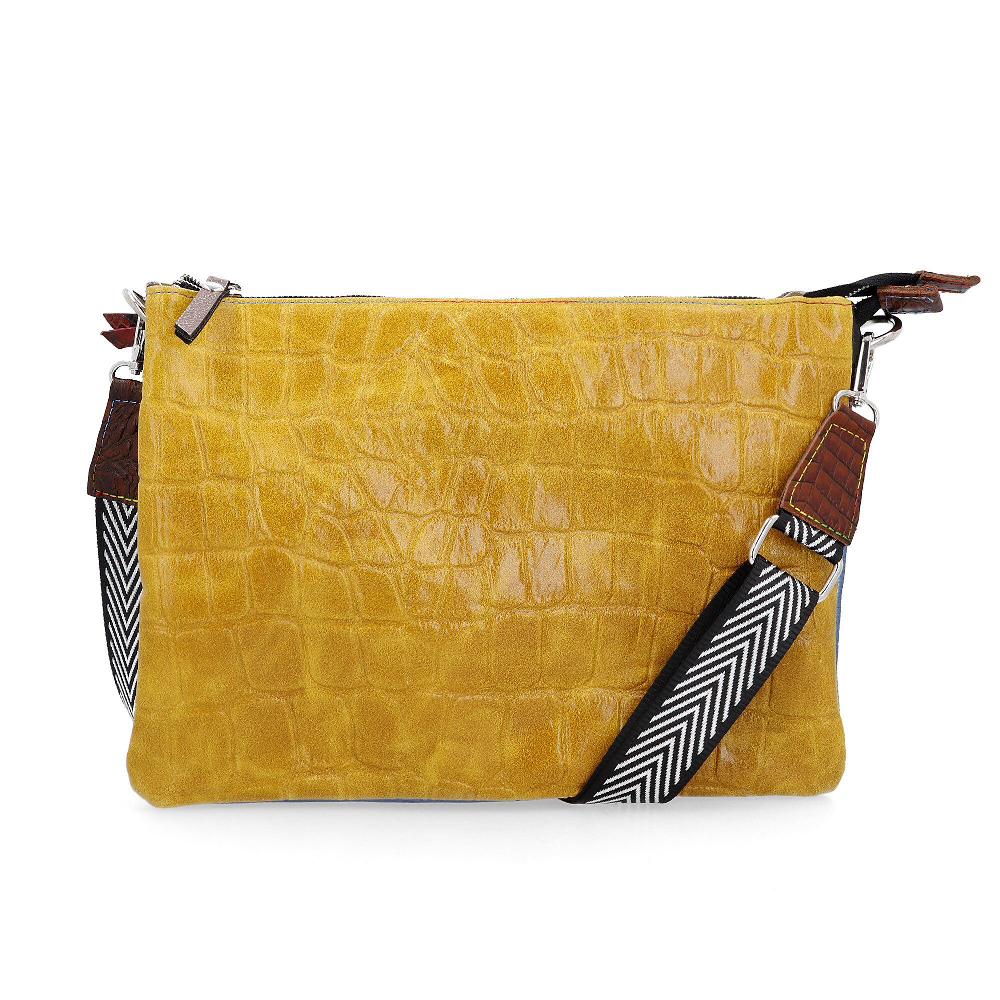 QVC Ebarrito Borsa a tracolla in pelle patchwork