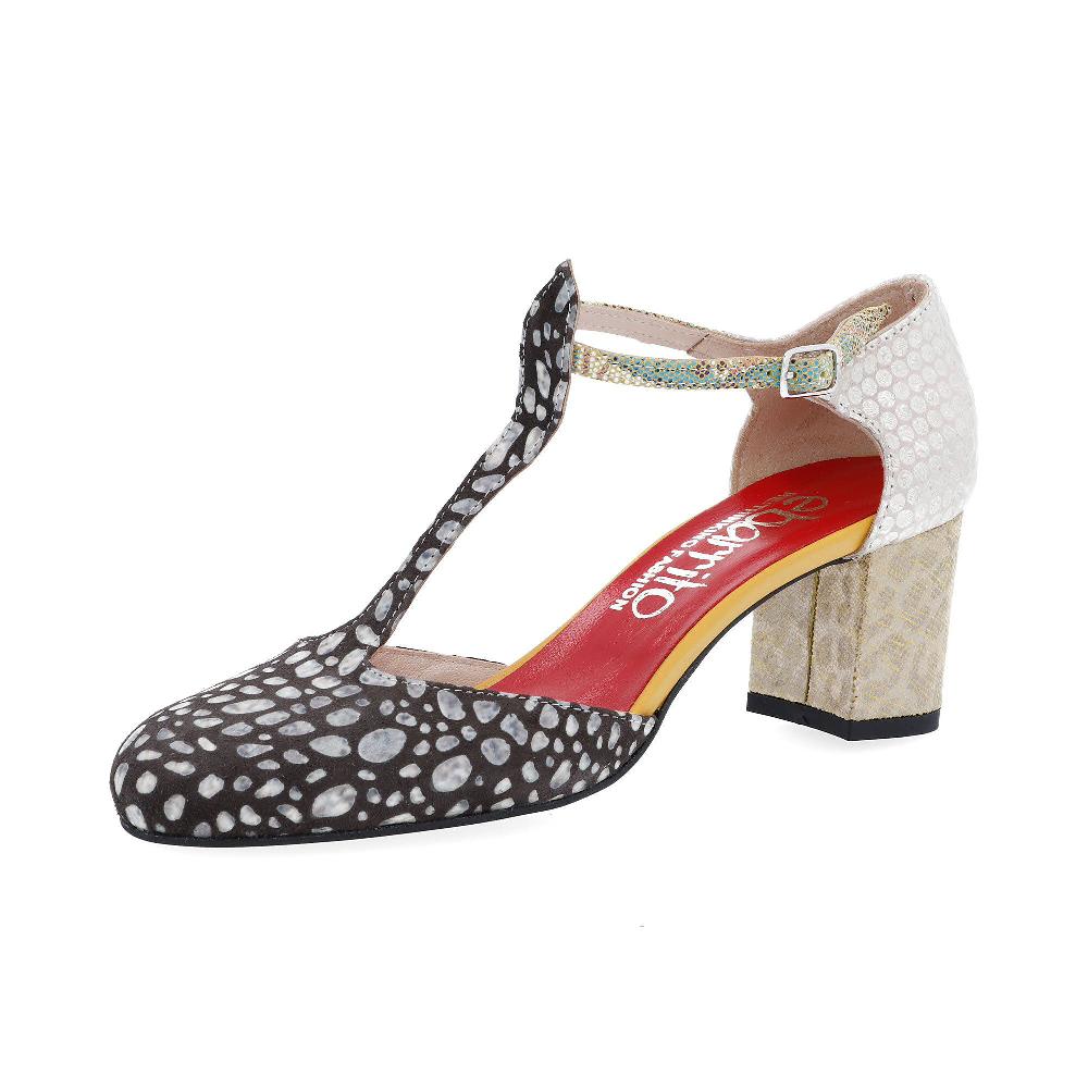 QVC Ebarrito Sandali a T in pelle patchwork