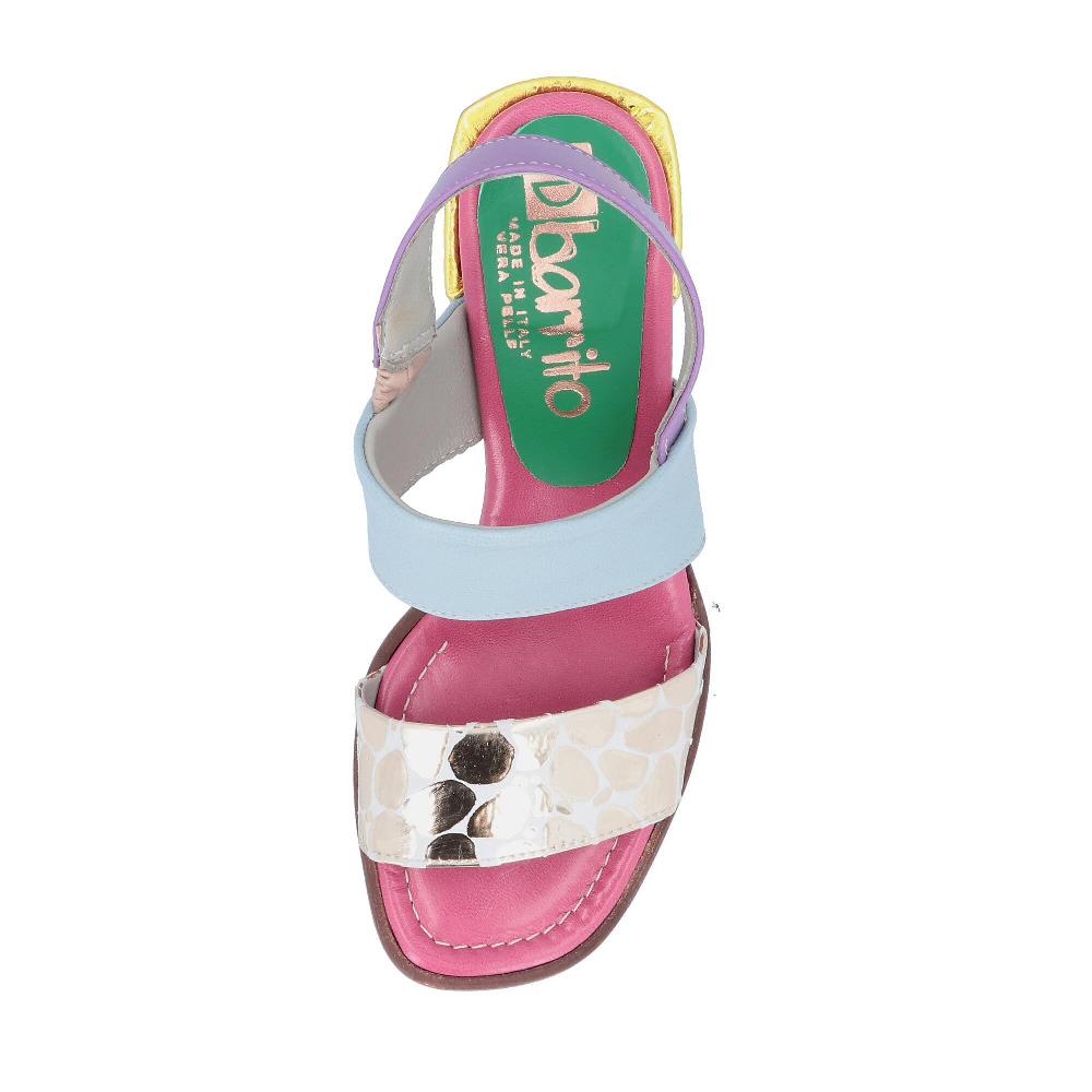 QVC Ebarrito Sandali In Pelle Con Tacco 5 5 Cm