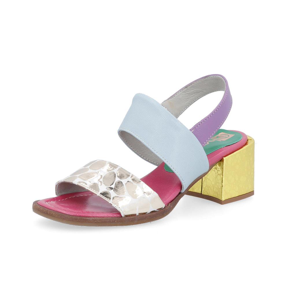 QVC Ebarrito Sandali in pelle con tacco 5 5 cm