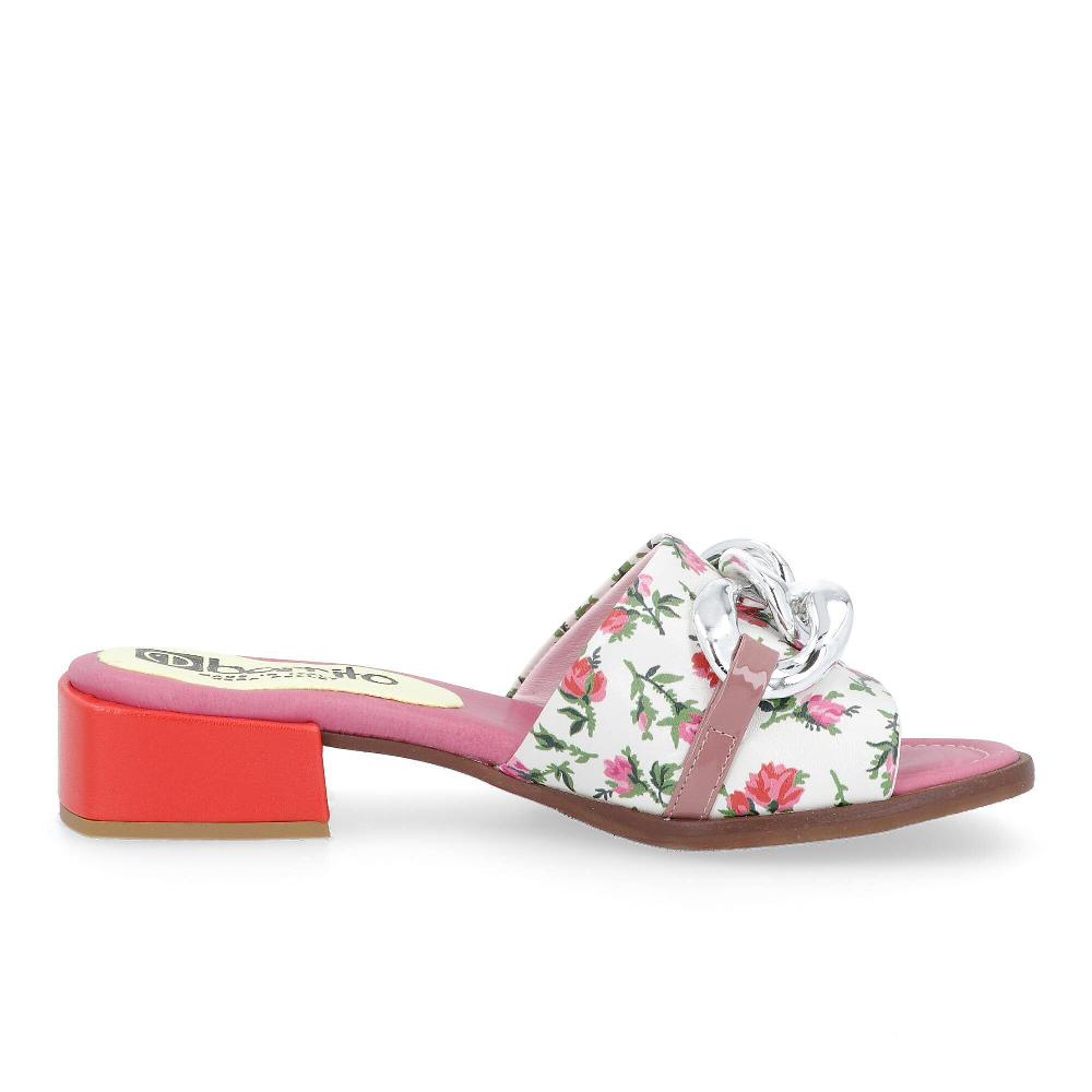 QVC Ebarrito Sandalo In Pelle Con Catena Tacco 3cm