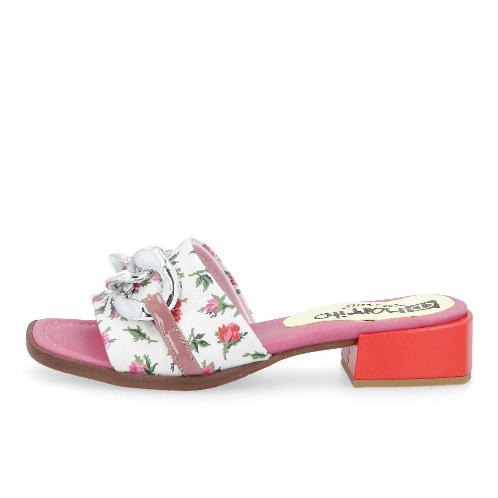 QVC Ebarrito Sandalo In Pelle Con Catena Tacco 3cm