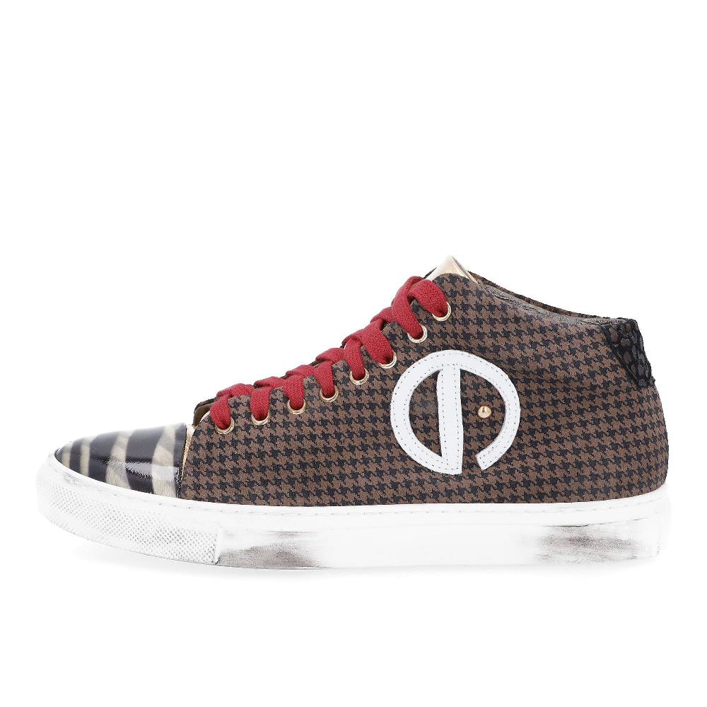 QVC Ebarrito Sneaker Stringate In Pelle Patchwork