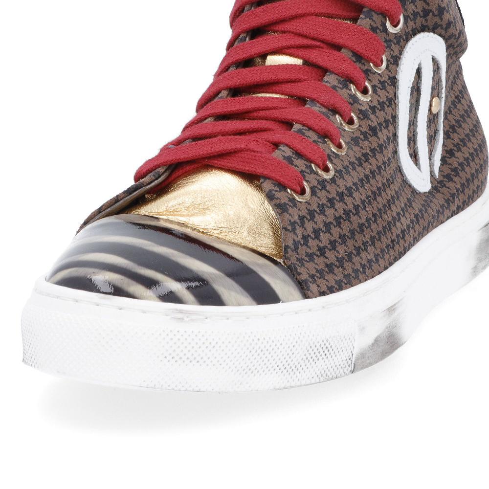 QVC Ebarrito Sneaker Stringate In Pelle Patchwork