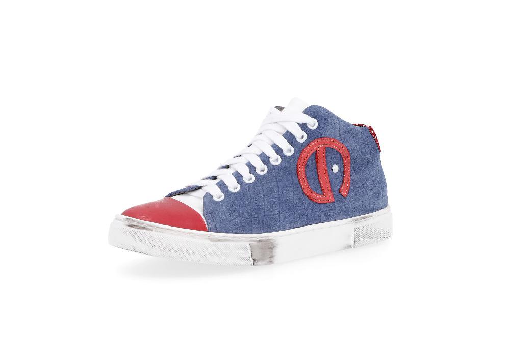 QVC Ebarrito Sneaker stringate in pelle patchwork