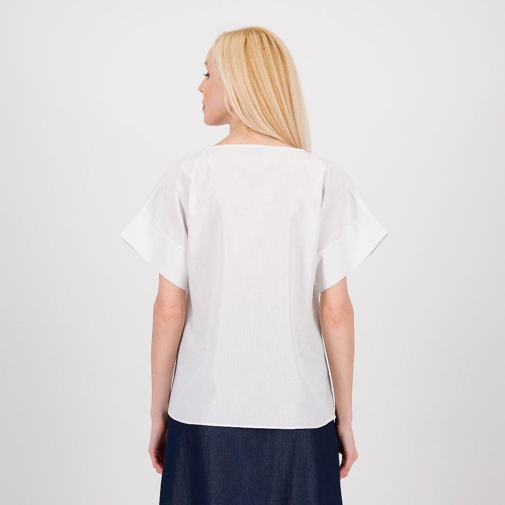 QVC Enjoy Blusa In Popeline Con Riga Lamé