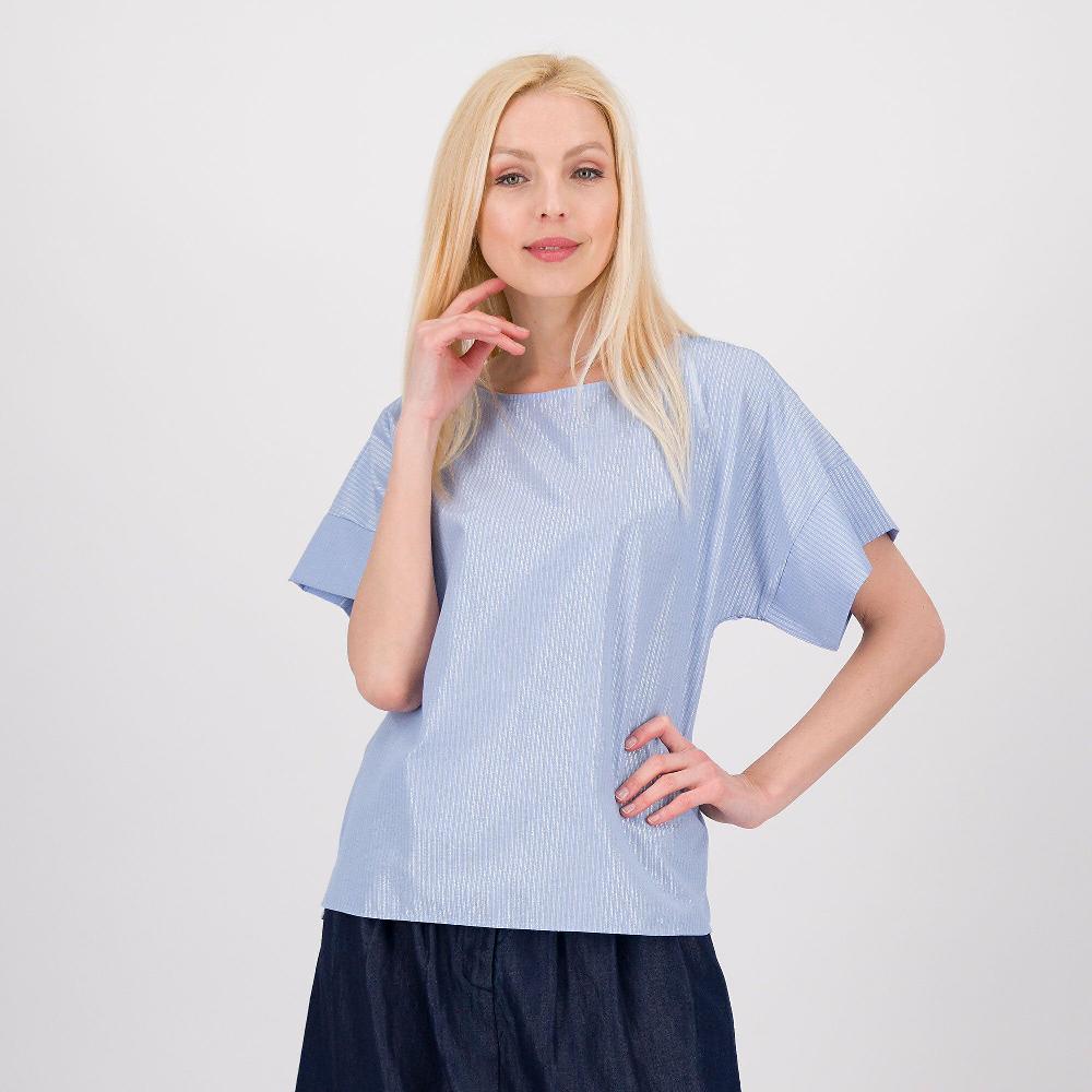 QVC Enjoy Blusa In Popeline Con Riga Lamé