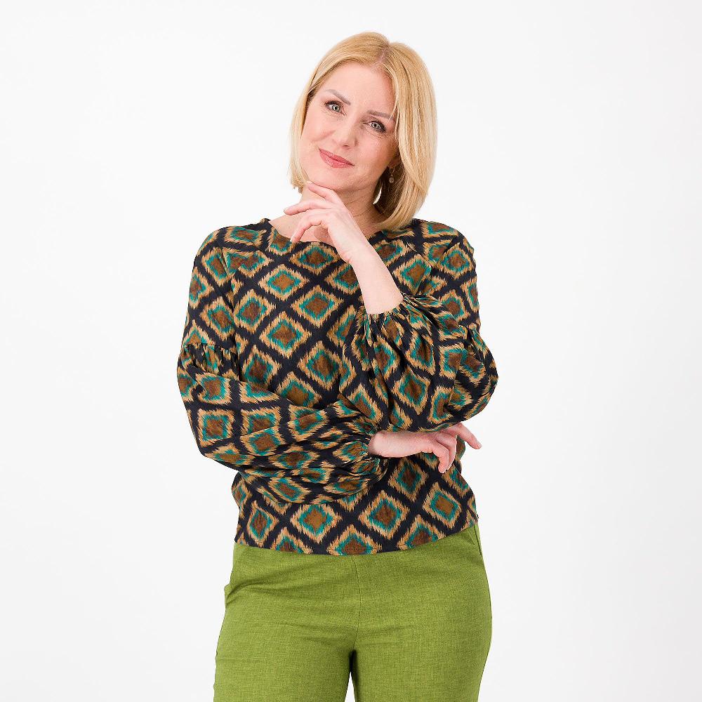 QVC Enjoy Blusa in popeline di viscosa fantasia