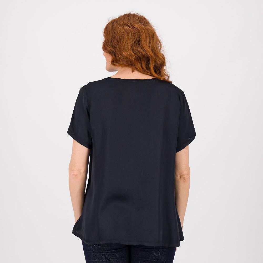 QVC Enjoy Blusa In Raso Con Scollo In Georgette