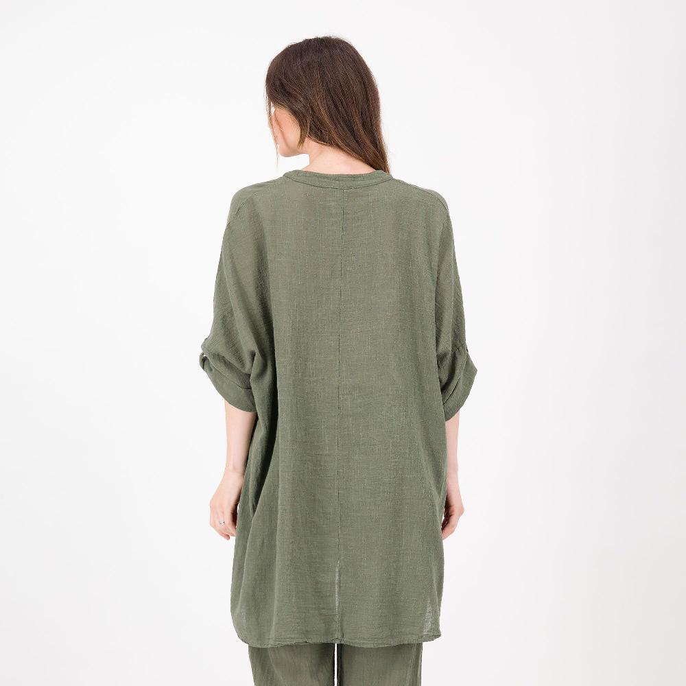 QVC Enjoy Blusa In Tela Di Cotone Con Bottoni