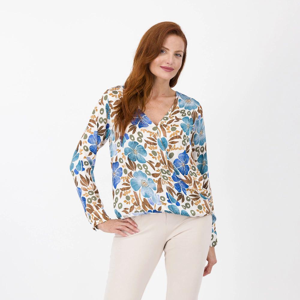 QVC Enjoy Blusa incrociata fantasia