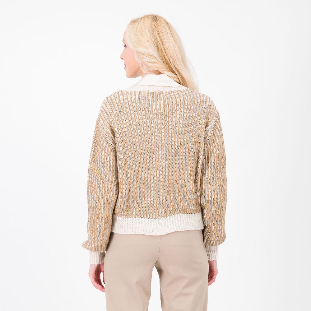 QVC Enjoy Cardigan In Maglia Vanisé Bicolore