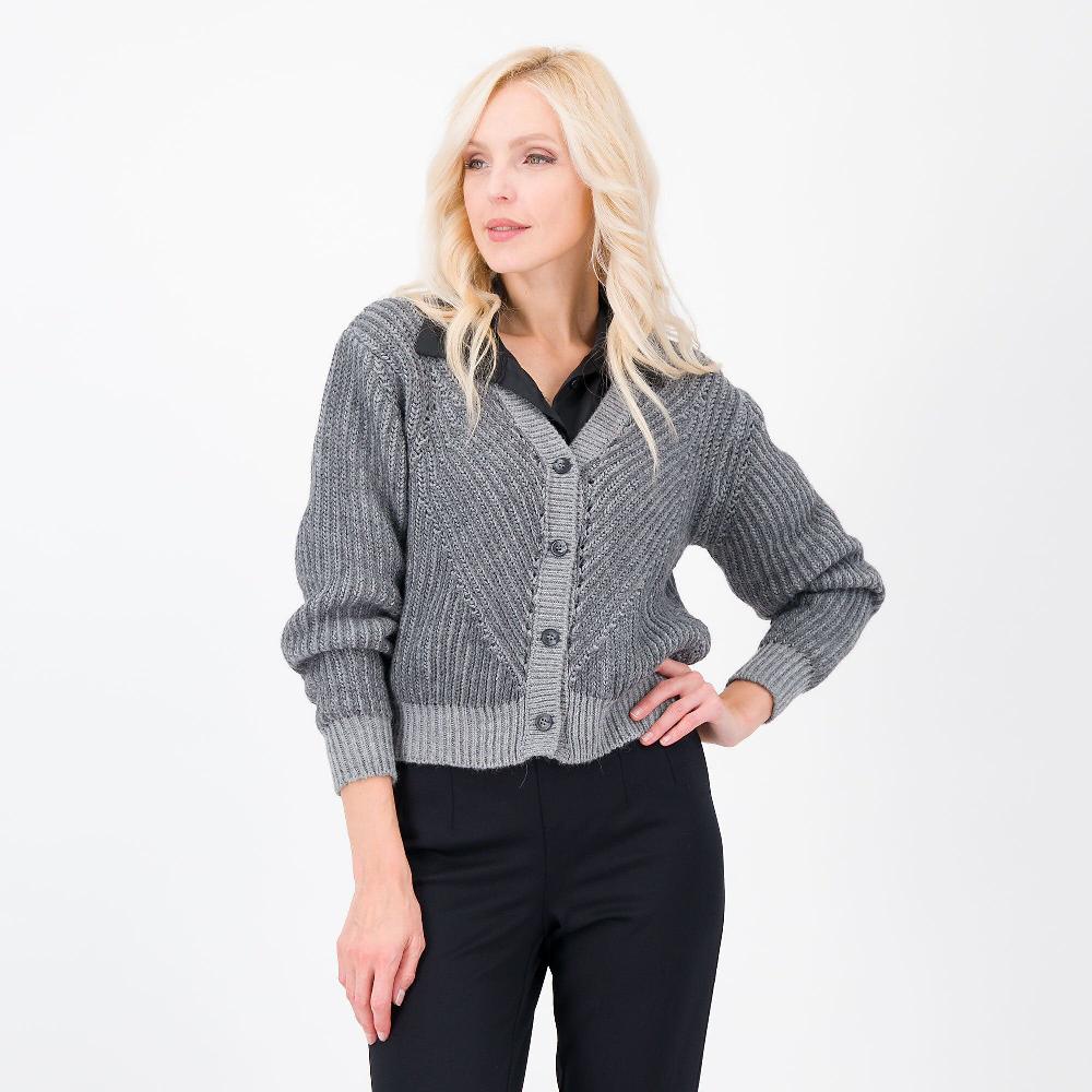QVC Enjoy Cardigan in maglia vanisé bicolore