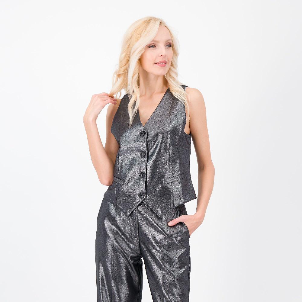 QVC Enjoy Gilet in tessuto cangiante con pinces