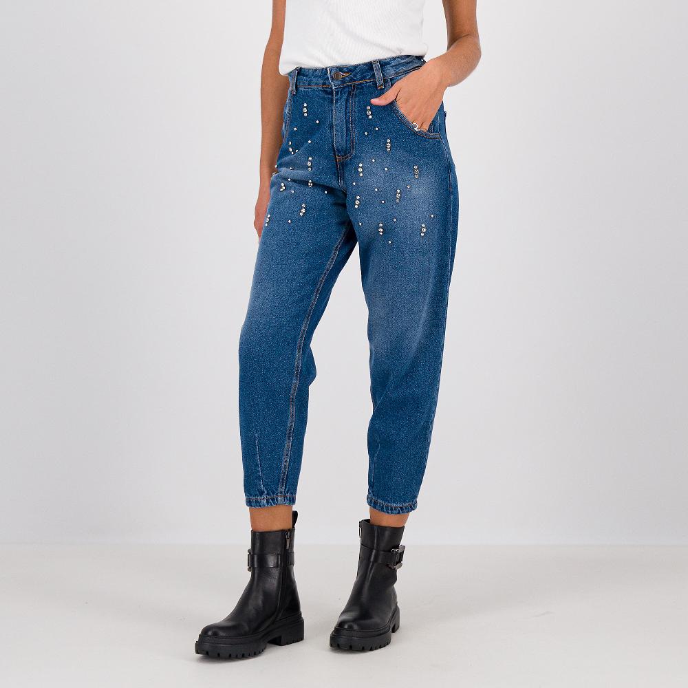 QVC Enjoy Jeans a balloon in denim con strass