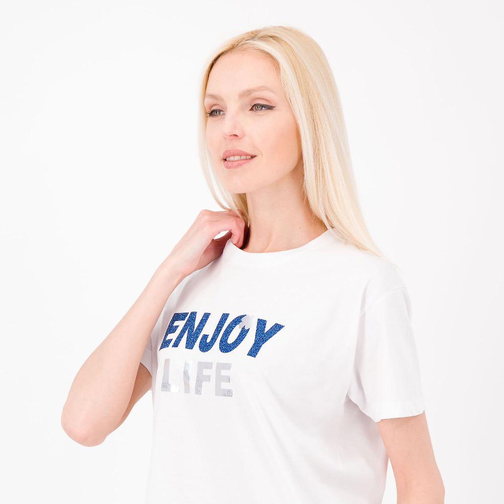 QVC Enjoy T-shirt In Jersey 100% Cotone Con Stampa