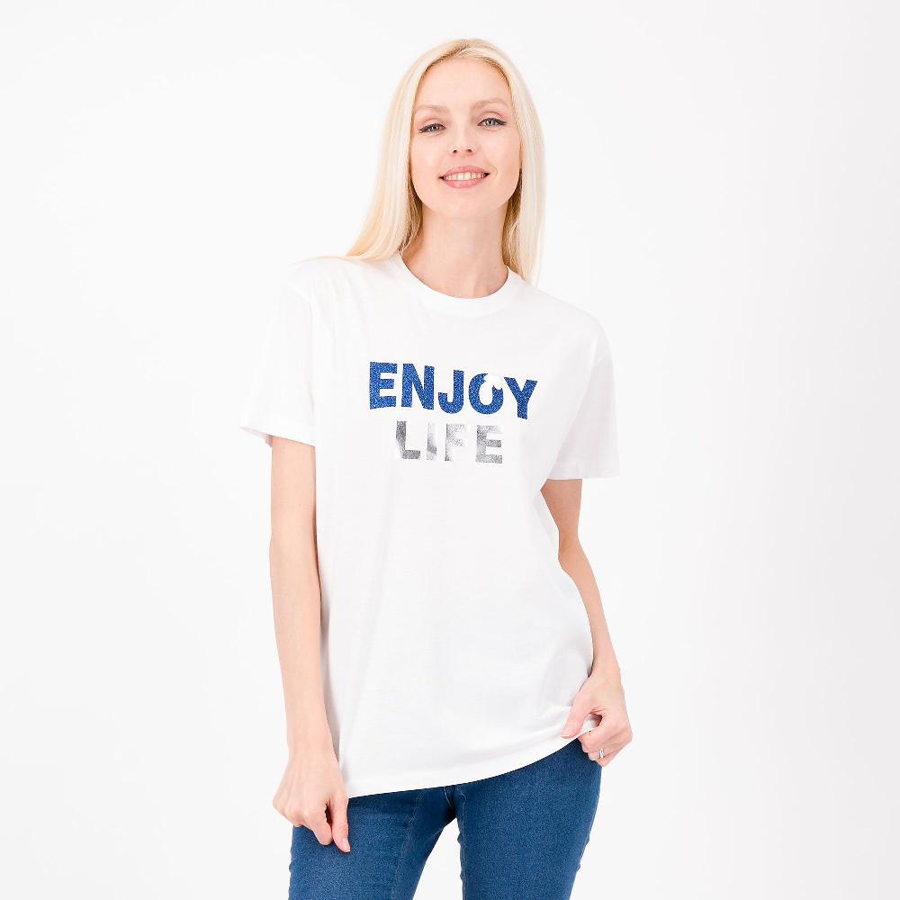 QVC Enjoy T-shirt in jersey 100% cotone con stampa