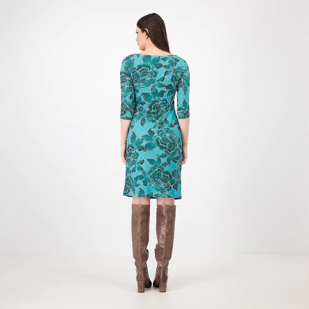 QVC EXTESA Abito In Jersey Fantasia Con Drappeggio