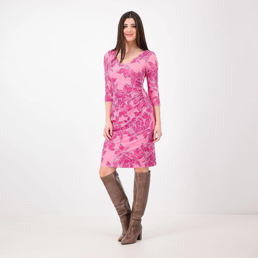 QVC EXTESA Abito in jersey fantasia con drappeggio
