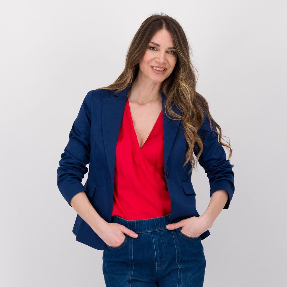 QVC EXTESA Blazer in raso di cotone a un bottone