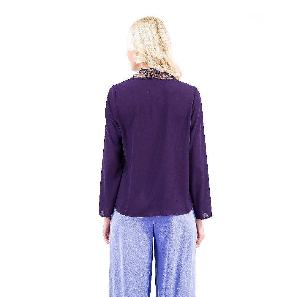 QVC EXTESA Blusa In Georgette Con Bordi In Pizzo