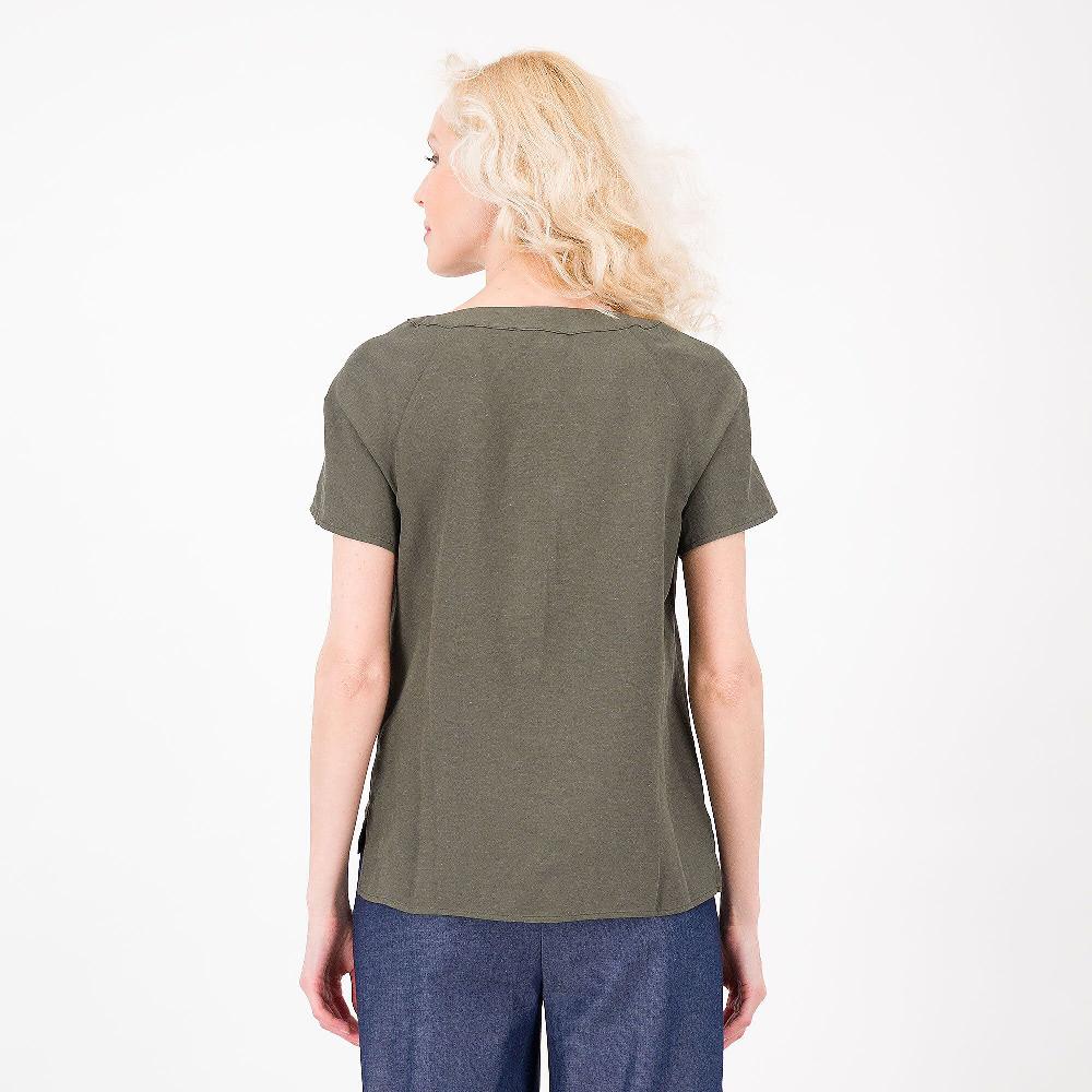 QVC EXTESA Blusa In Lino E Viscosa Manica Corta