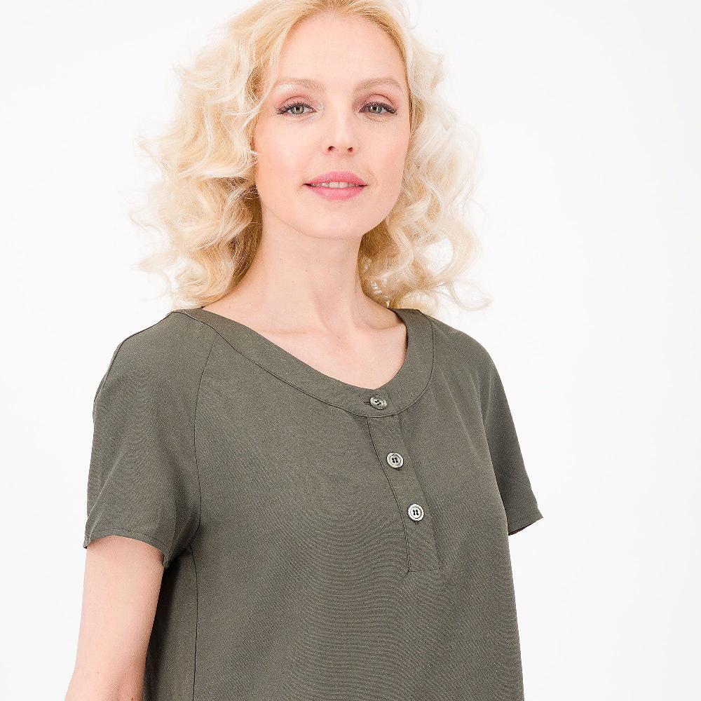 QVC EXTESA Blusa In Lino E Viscosa Manica Corta