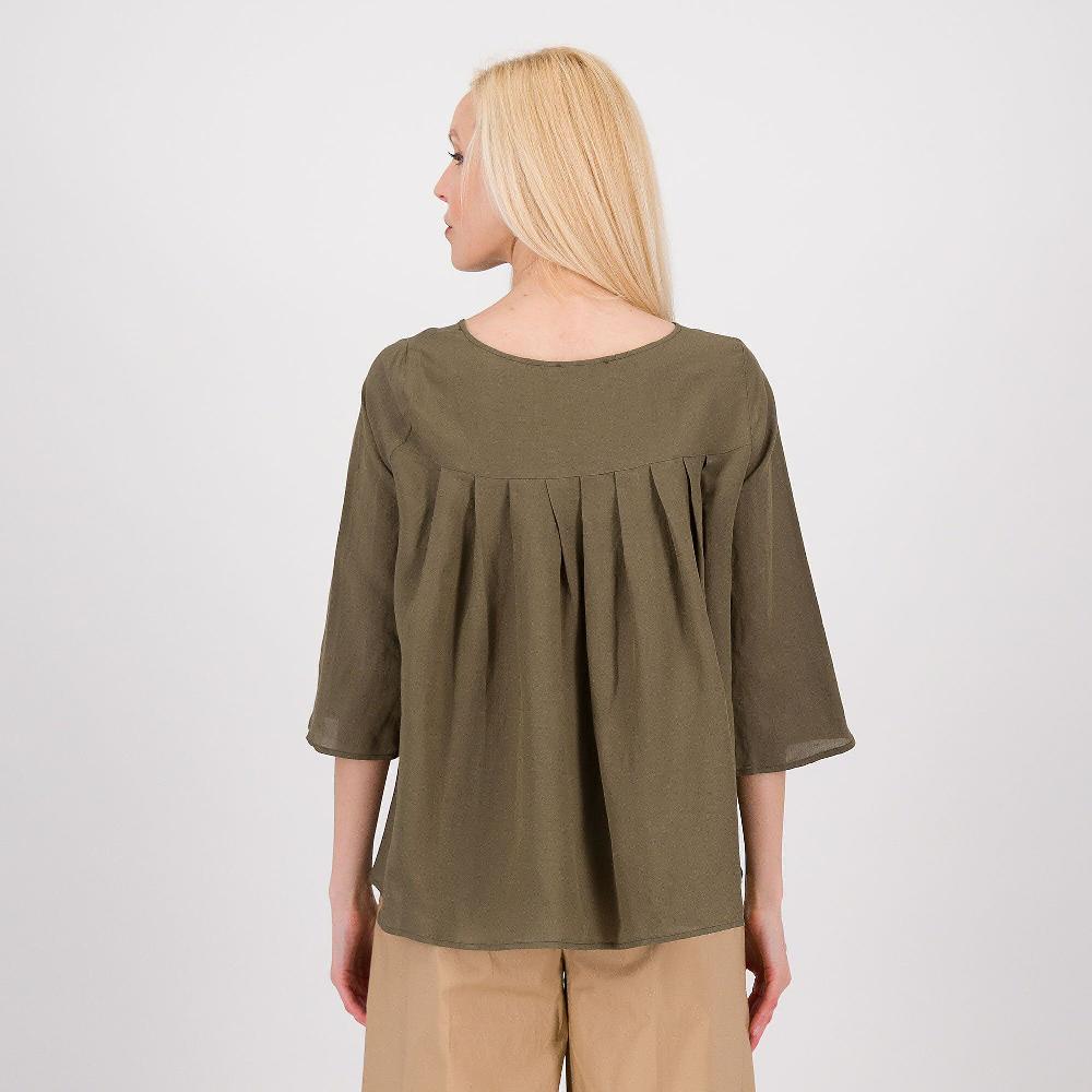 QVC EXTESA Blusa In Viscosa E Lino Con Maniche 3/4