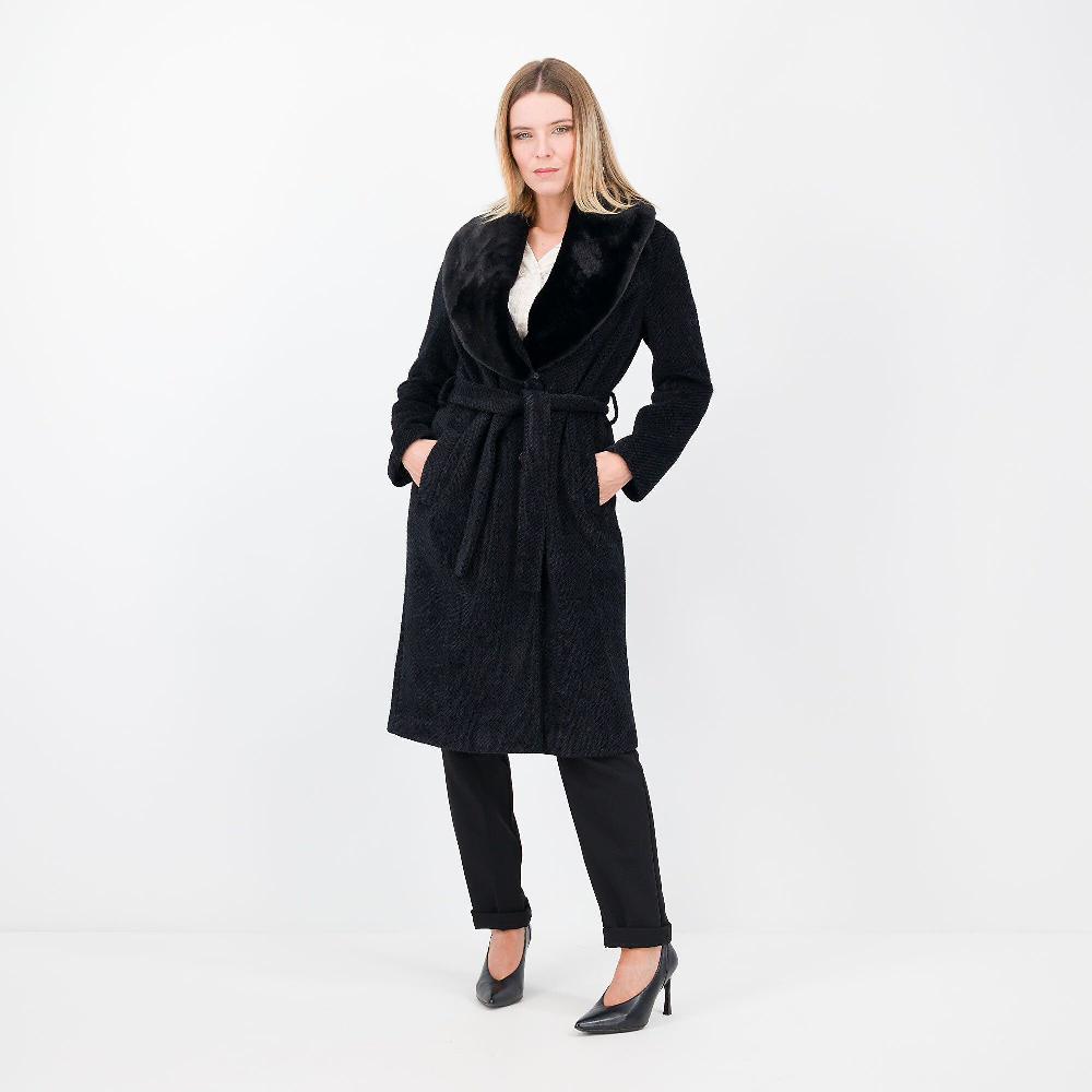 QVC EXTESA Cappotto con collo in tessuto peluche
