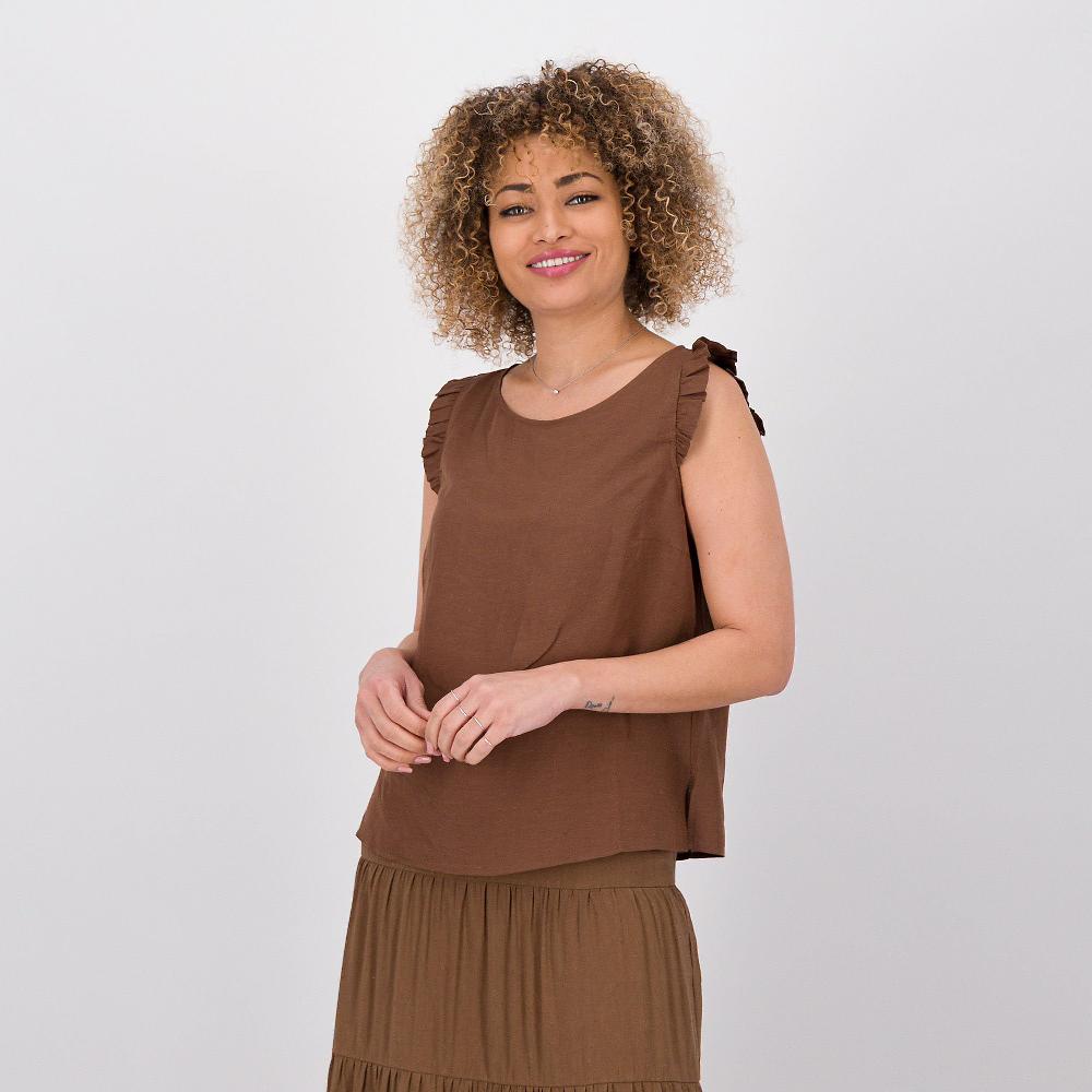 QVC EXTESA Top smanicato viscosa lino