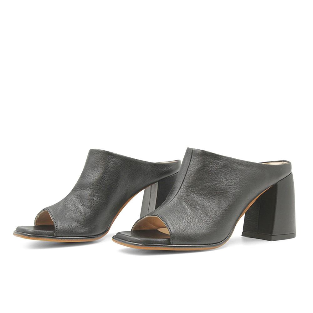 QVC FAIRE Sabot in pelle con tacco 8 cm