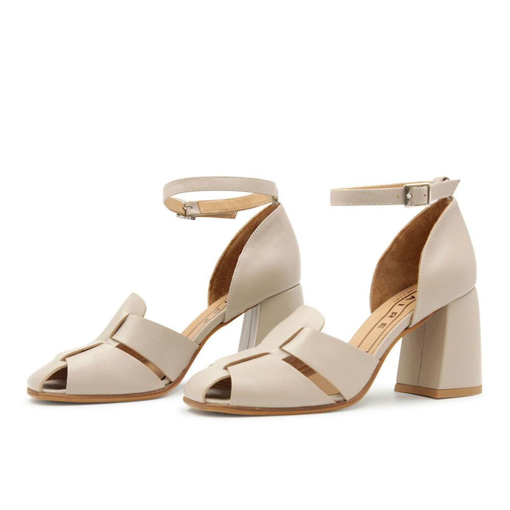QVC FAIRE Sandali in pelle con tacco 8 cm