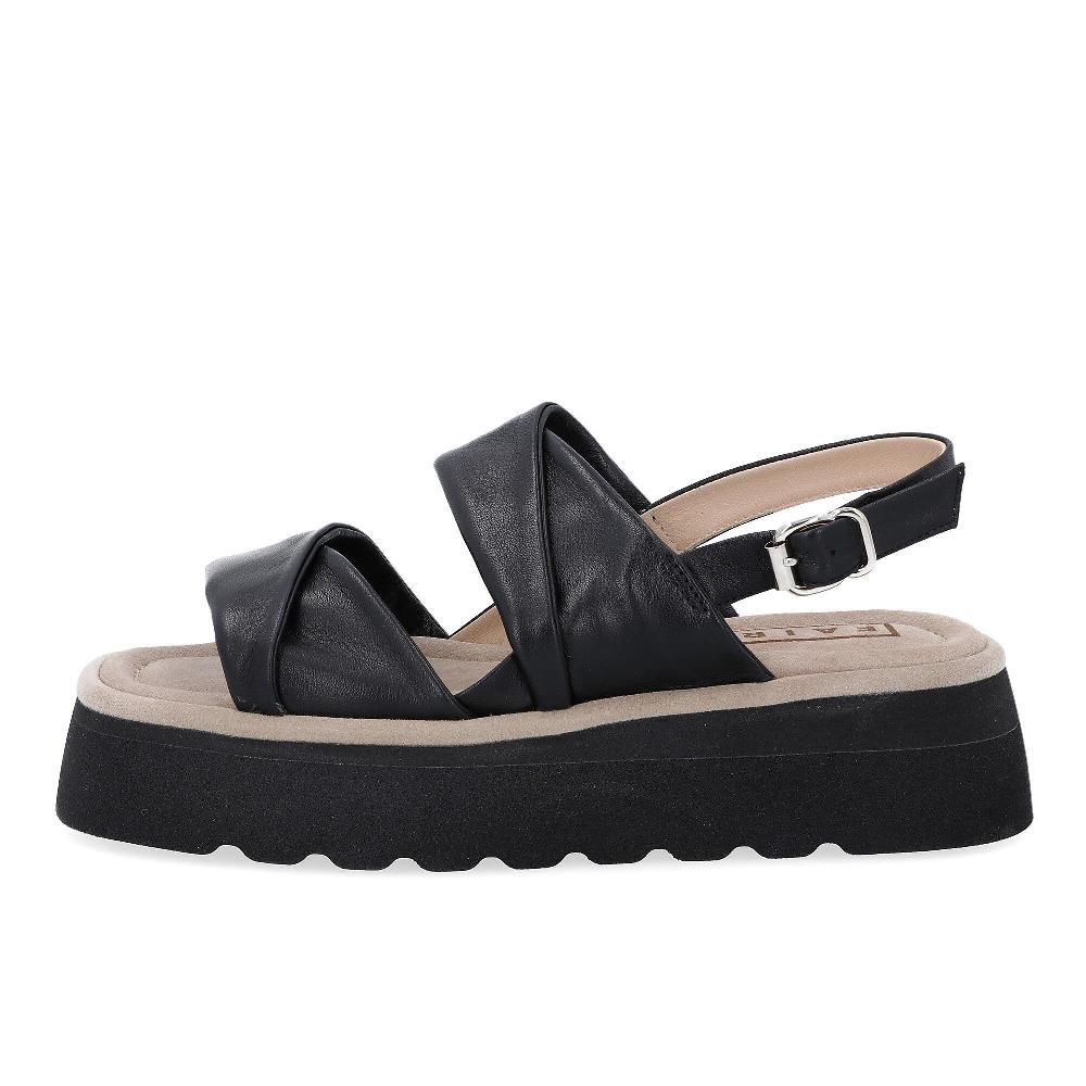QVC FAIRE Sandalo Con Fasce In Pelle Zeppa 5 Cm