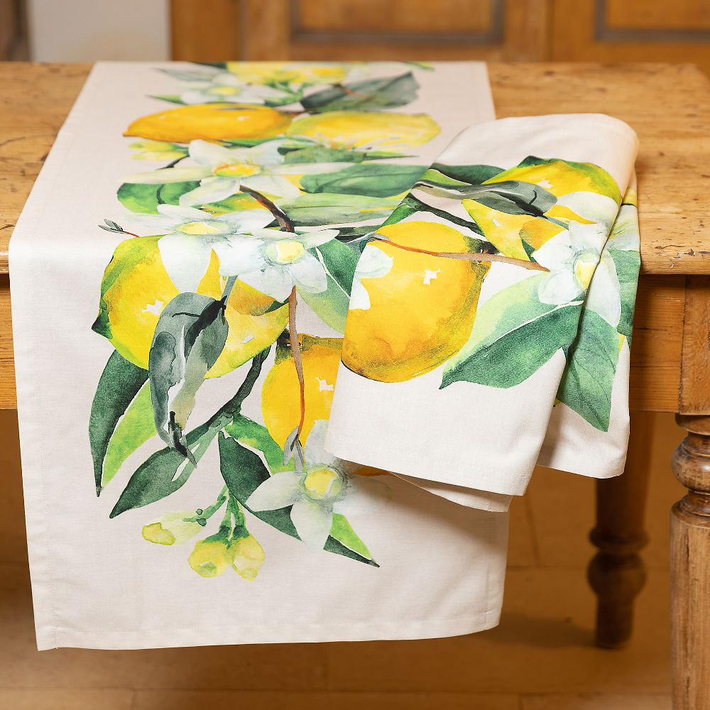 QVC Ferò Convivio Set 2 runner in cotone stampato