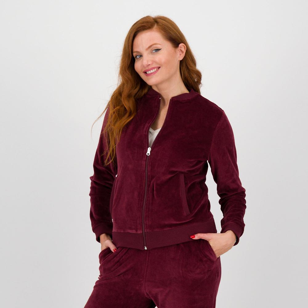 QVC Ferò Felpa Charme In Velluto Con Zip Frontale