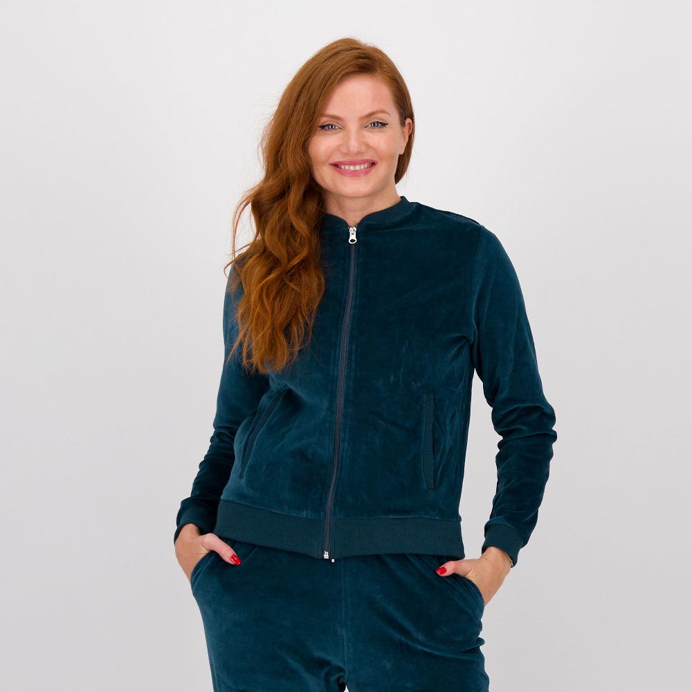 QVC Ferò Felpa Charme In Velluto Con Zip Frontale