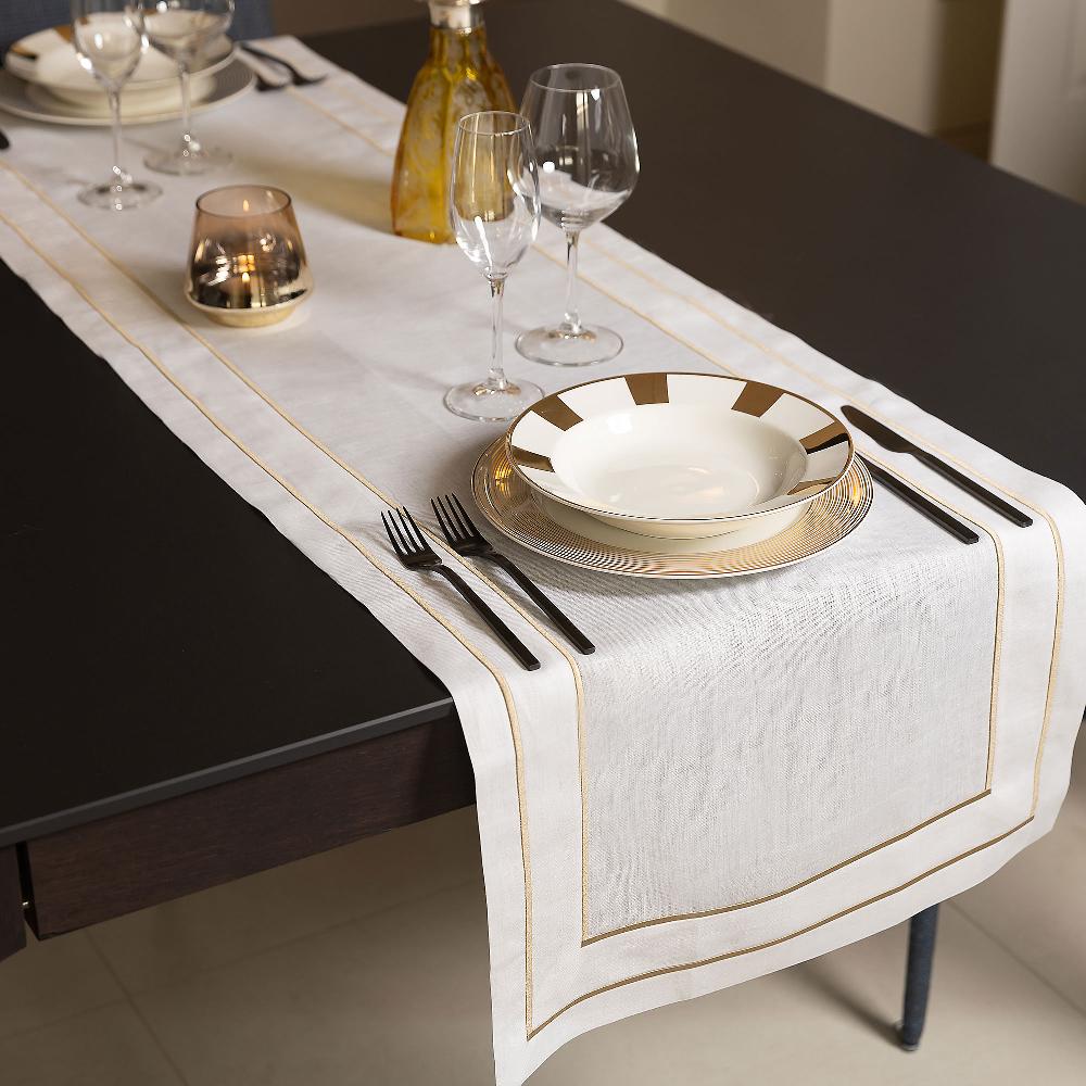 QVC Ferò Runner Supreme in puro lino 45 x 160 cm