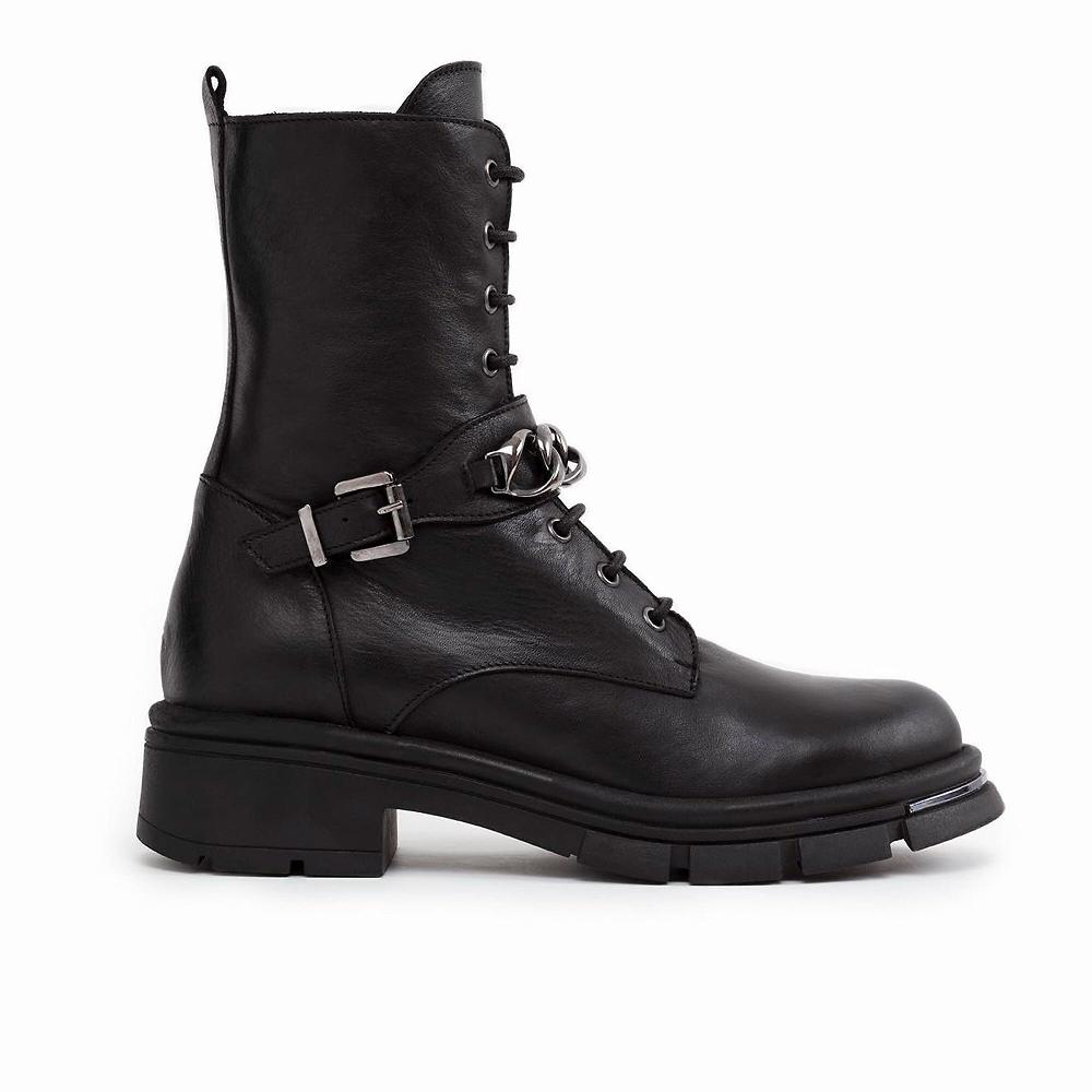 QVC Galieti Anfibi In Pelle Con Catena Tacco 5cm
