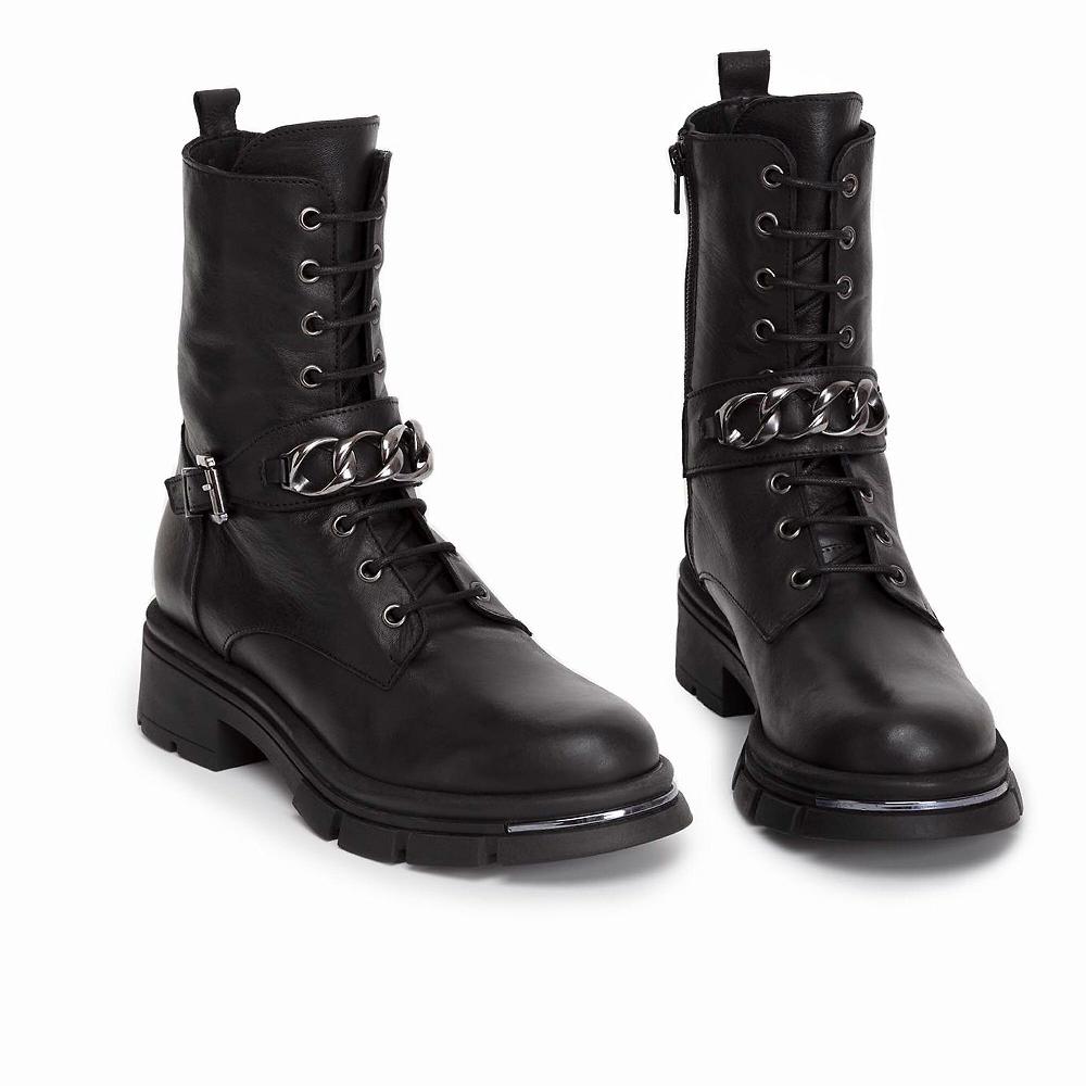 QVC Galieti Anfibi In Pelle Con Catena Tacco 5cm