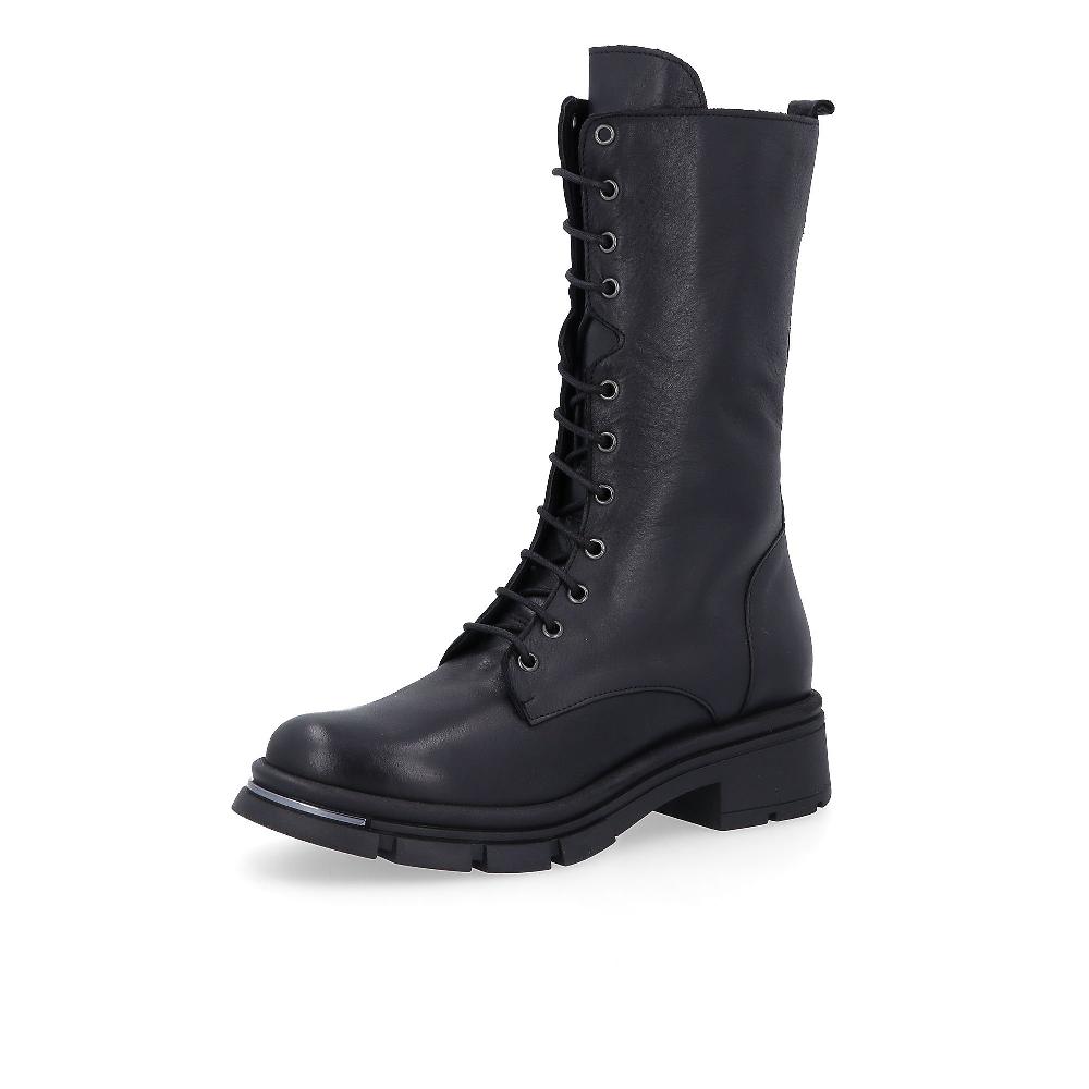 QVC Galieti Biker alti in pelle con tacco 5 cm