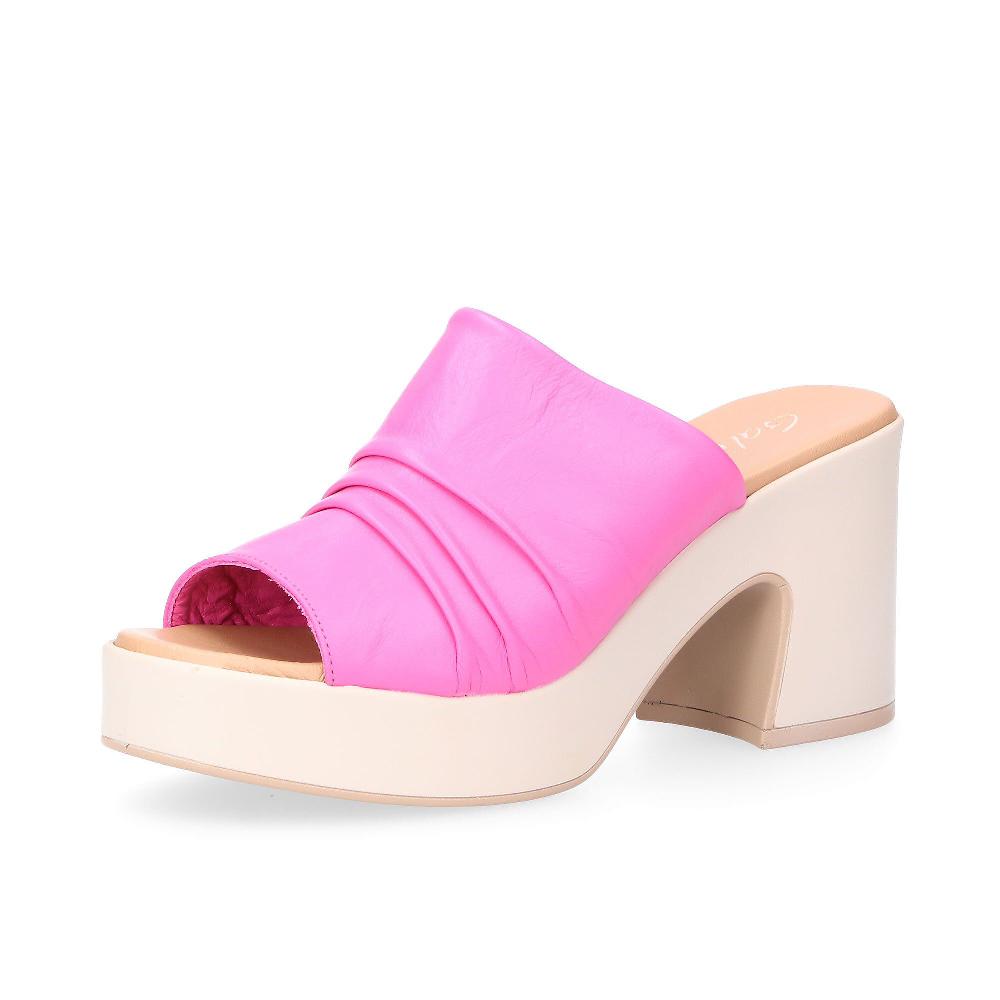 QVC Galieti Sabot in pelle con zeppa 8 cm