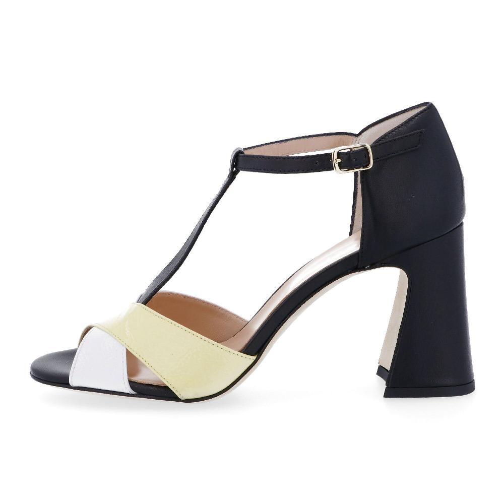 QVC Galieti Sandali A T In Pelle Con Tacco 8 Cm
