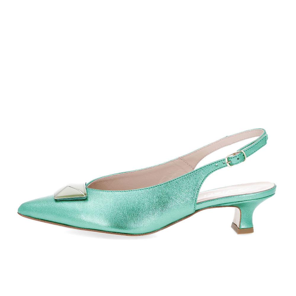 QVC Galieti Slingback In Pelle Metalizzata