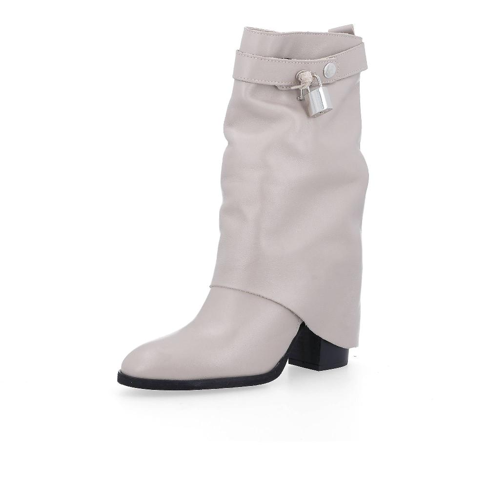 QVC Galieti Stivaletti in pelle con risvolto