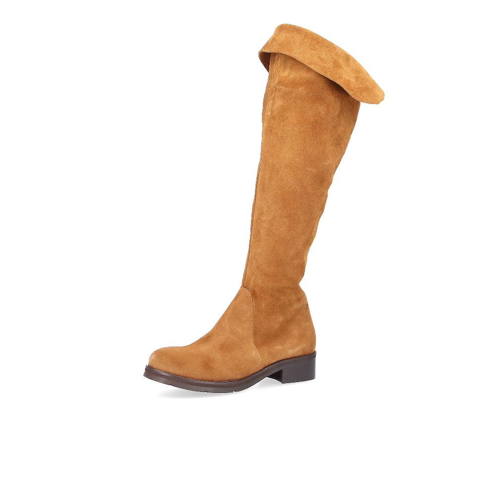 QVC Galieti Stivali in crosta con bavaro tacco 4cm