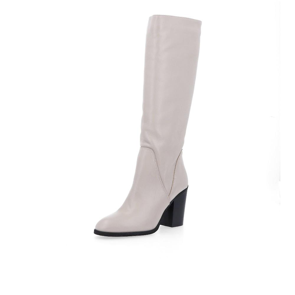 QVC Galieti Stivali in pelle a tubo con tacco 9 cm