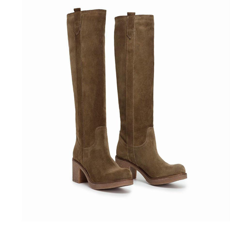 QVC Galieti Stivali In Pelle Crosta Tacco 6 5cm