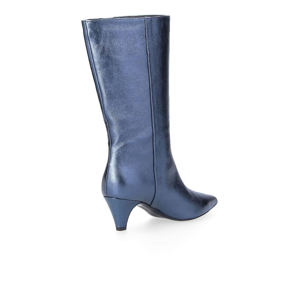 QVC Galieti Stivali In Pelle Laminata Tacco 5 5cm
